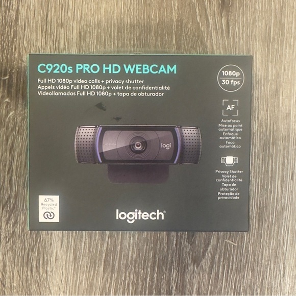 Logitech C920s Pro 1080  HD Webcam Video Conferencing, Streaming, Gaming Webcam - Picture 1 of 16